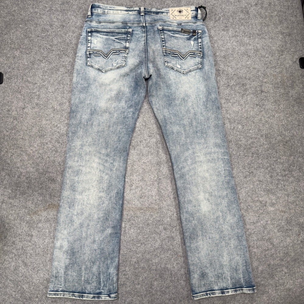 Buffalo David Bitton Driven-X Relaxed Straight Stretch Jeans Light Wash 33 NEW - Picture 6 of 13